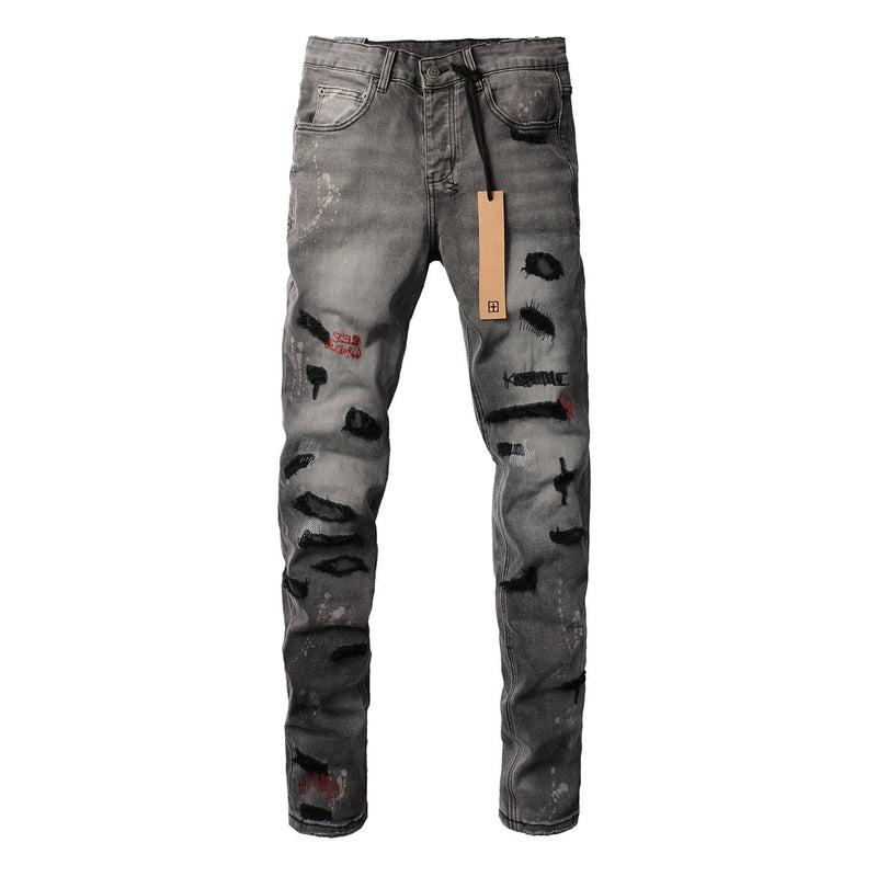KSUBI Jeans Slim Fit Casual Ripped Jeans