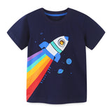 Boy T Shirt Summer Children's T-shirt European and American Style Boys' Short-Sleeved T-shirt Cartoon round Neck
