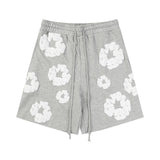 Denim Tears Outfit:T Shirt/Shorts (Separate Purchase Options) Puff Print Short Sleeve T-shirt Loose Couple Shorts Suit