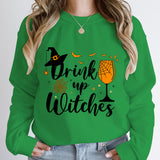 Witch Hat Drink Up Print Sweatshirt