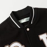 Off White Jacket Spring Autumn OW Witch Group Towel Embroidered Baseball Jacket Jacket
