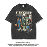 Nba T Shirt Xie Yi Alexander High Street Washed Old Short Sleeve T-shirt Top