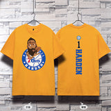 Basketball Sports T Shirt Basketball Sports Philadelphia 76ers Harden No. 1 Training Wear Korean Style Student Loose