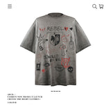 American vintage street T-shirt pure cotton men's and women's summer loose