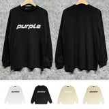 Purple Brand Long Sleeve T-Shirt Fashion Loose Long Sleeve Top