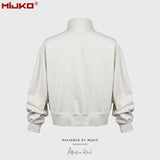 MIJKO Mens Jacket Cardigan Grey Cotton Jacket