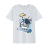Basketball Sports T Shirt Summer Astronaut Short Sleeve T-Shirt Men And Women Loose