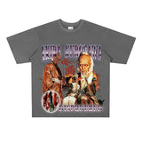 Film Star T Shirt Short Sleeve American Retro Loose Heavy round Neck Street T-shirt Men and Women