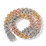 Chains Hip Hop Copper Set Zircon 15MM Cuban Chain St. Valentine's Spectrum