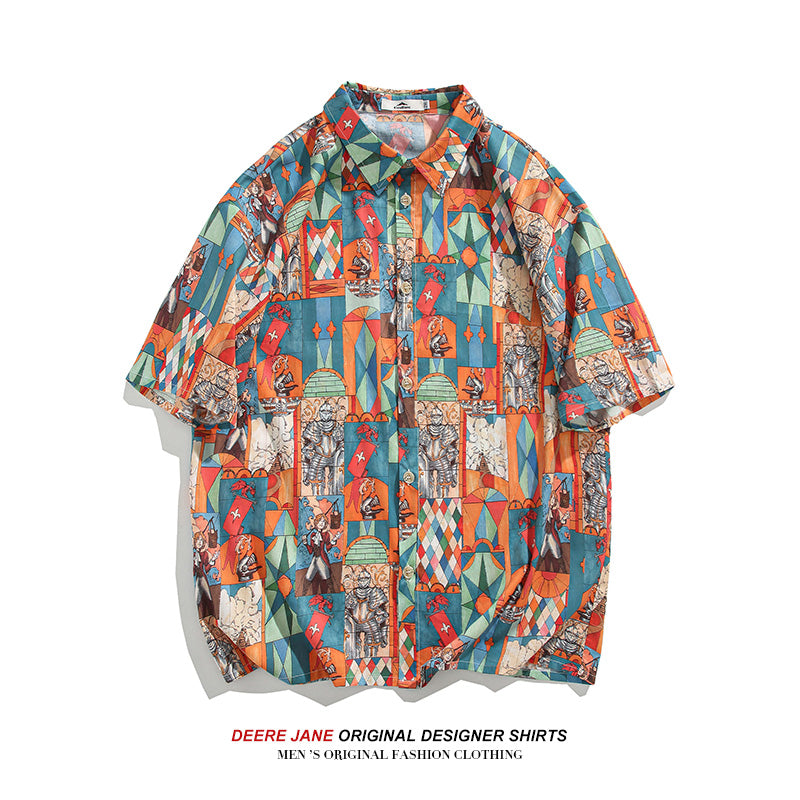 Men Shirts Summer Short Sleeve Shirt Men's Loose Casual