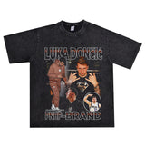 Basket Ball Star T Shirt Luka Donchevie Short Sleeve Printed Cotton T-shirt Retro Loose