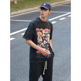 Basket Ball Star T Shirt Damian Lillard Short Sleeve Washed Distressed T-shirt Loose