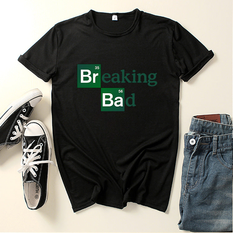 Heisenberg T Shirt Breaking Bad Printed round Neck Men's and Women's Short Sleeve T-shirt