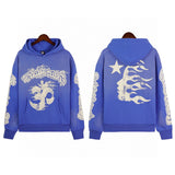 Mens trendy Hoodie & Pants Wash water do old print casual hoodie sweatpants