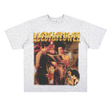 Film Star T Shirt Movie Trend Pure Cotton Short Sleeve Loose round Neck Nostalgic T-shirt