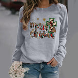 Christmas Letter Skeleton Hand Print Long Sleeve Crew