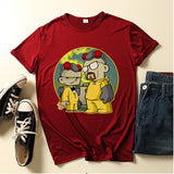 Heisenberg T Shirt Deadly Poison Man Fashion Cartoon Print Loose Crew Neck T-shirt Top
