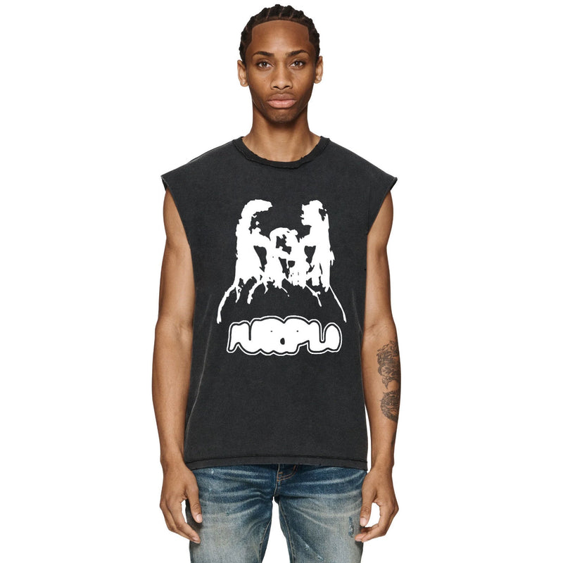 Purple Brand Distressed Tank T Shirts Distressed Sleeveless T-shirt Vest