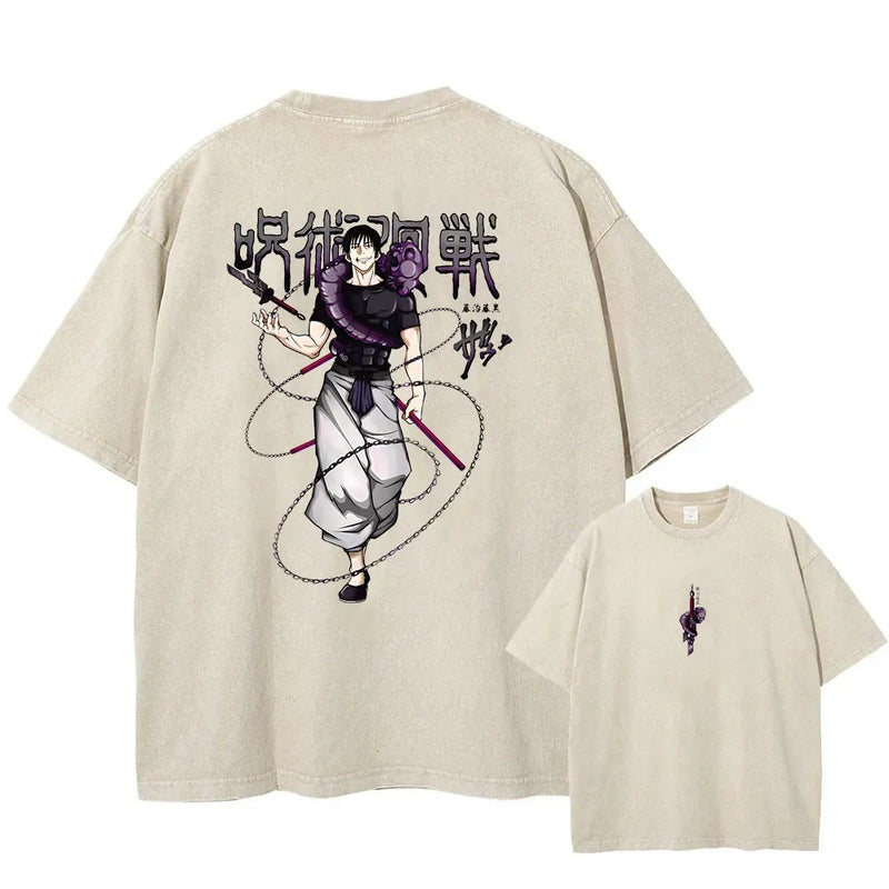 Anime Jujutsu Kaisen Vintage Wash T-Shirt Summer Women