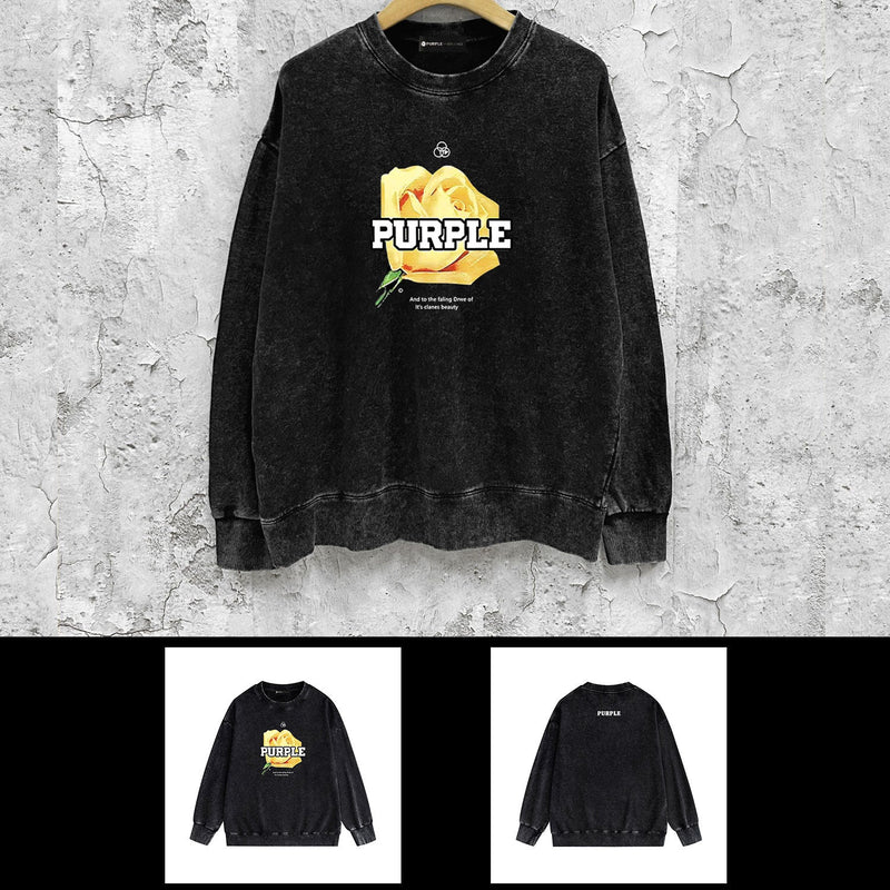 Purple Brand Distressed Sweatshirt Retro Vintage Crew Neck Sweater