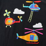 Boy T Shirt Children's Summer Clothing European and American Style Boy's Short-Sleeved T-shirt Cartoon round Neck Printed Children