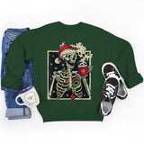 Funny Christmas Skeleton Print Sweatshirt For Women Fashion