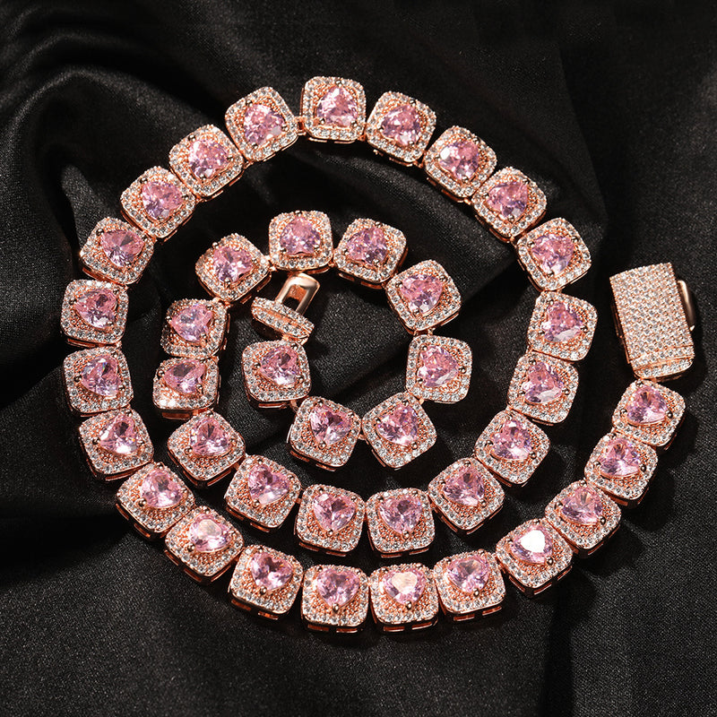 Chains Hip Hop Diamond 9mm Love Rock Sugar Necklace St. Valentine's Spectrum