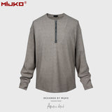 MIJKO Mens Jacket Zip Knitted Sweater