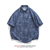 Men Shirts Summer Short Sleeve Printed Shirt Men's Loose Casual