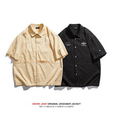 Men Shirts Summer Cotton Short Sleeve Shirt Men's Loose All-Match Casual