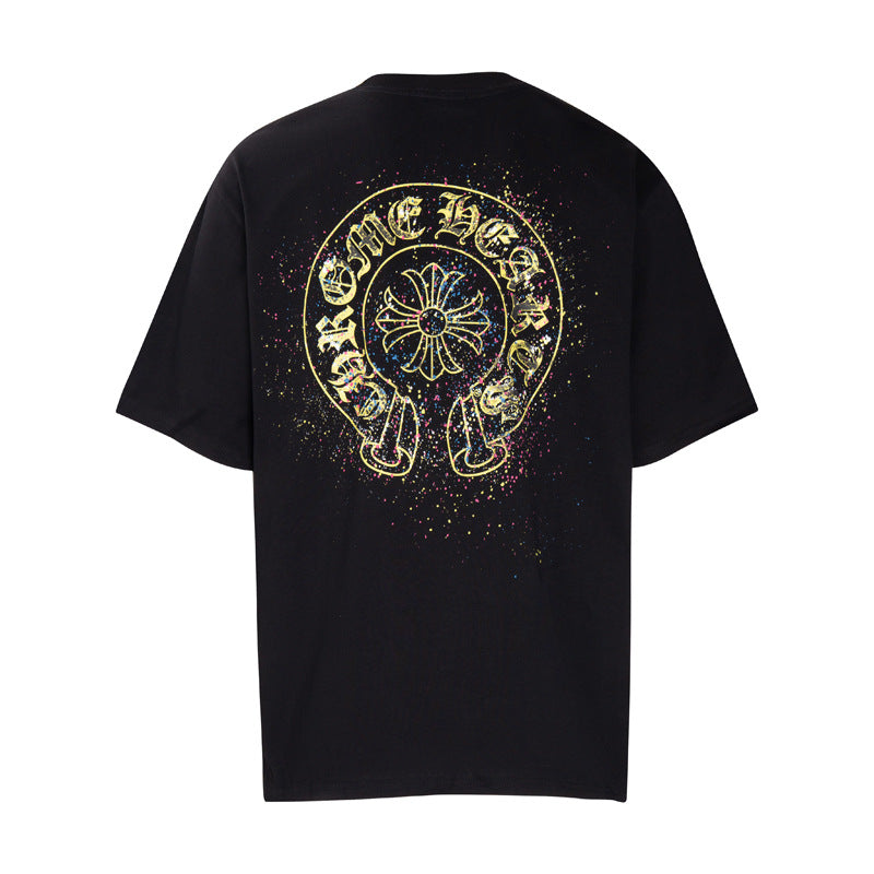 CHH Chrome Heart T Shirts Summer Horseshoe Print Short Sleeve T-Shirt