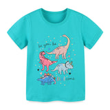 Boy T Shirt Children's T-shirt Summer Knitted Cotton round Neck Cartoon Printed Girl's Short-Sleeved T-shirt