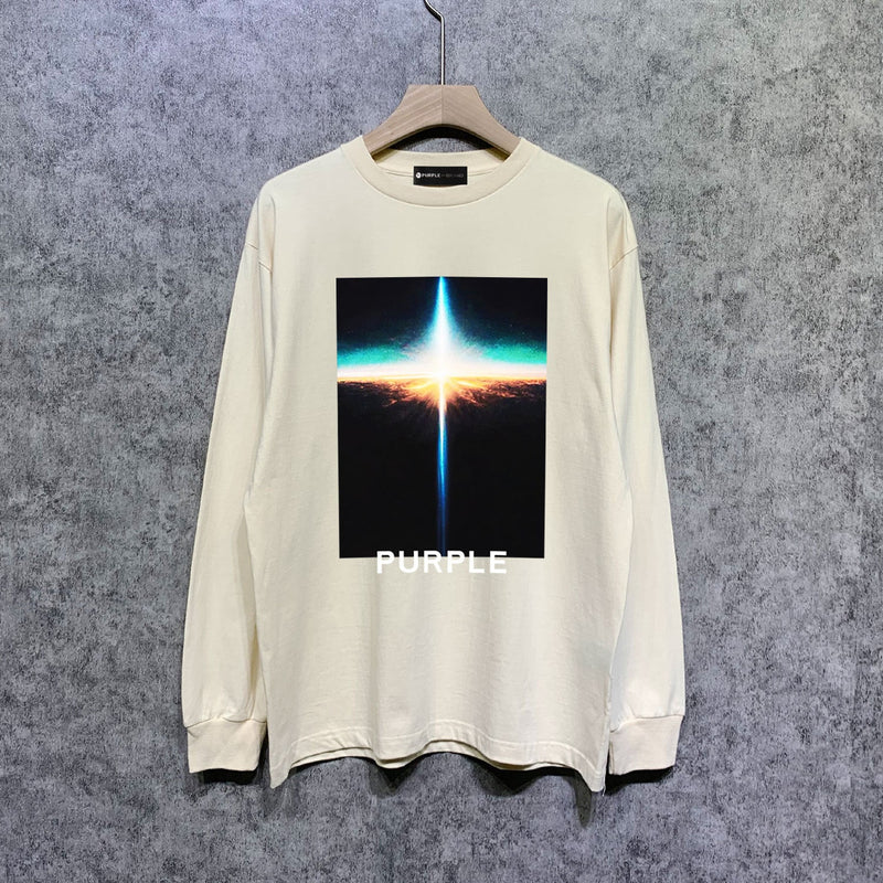 Purple Brand Long Sleeve T-Shirt Fashion Loose Long Sleeve Top