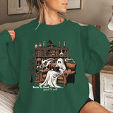 Halloween Born To Work Print Sweatshirt