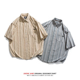 Men Shirts Summer Short Sleeve Shirt Men's Loose Shirt Coat