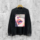 Purple Brand Distressed Long Sleeve Shirt Fashion Distressed Loose Long-sleeved Top