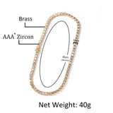 Chains hip hop copper square zircon tennis chain Hiphop St. Valentine's Spectrum