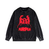 Purple Brand Distressed Sweatshirt Retro Vintage Crew Neck Sweater