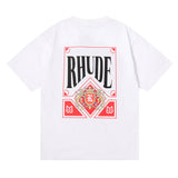 Rhude T Shirt Micro Label Letter Card Print Short Sleeve T-Shirt