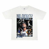 Basket Ball Star T Shirt Basketball Paul George Washed Distressed Printed T-Shirt Vintage Cotton Short Sleeve