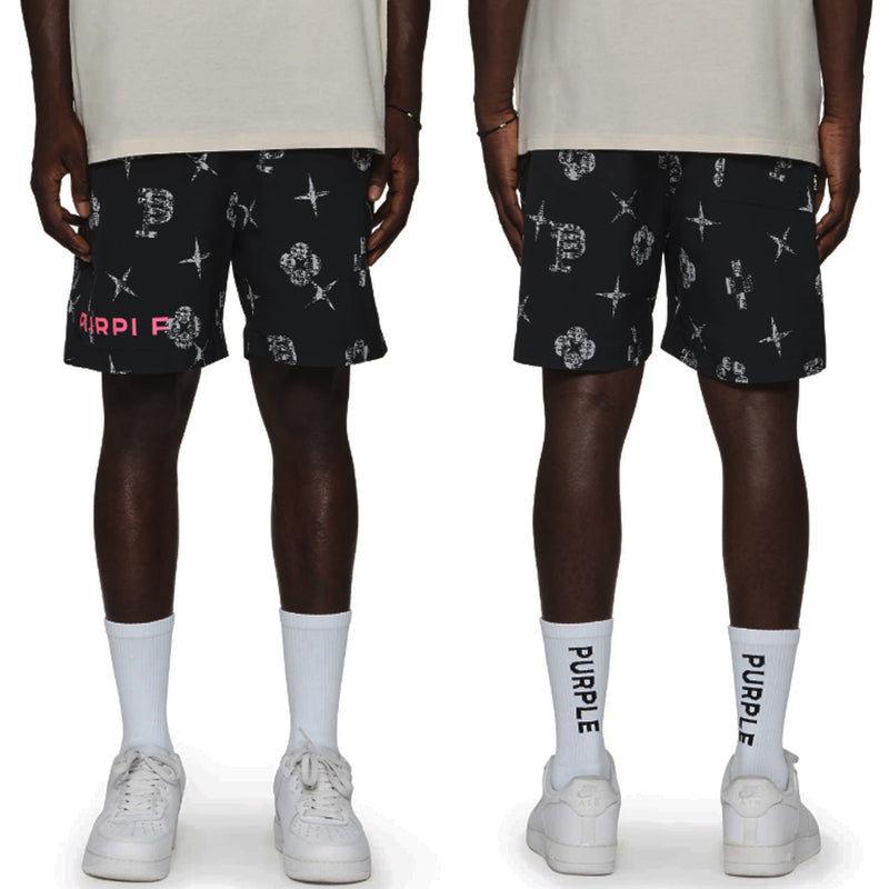 Purple Brand Shorts Summer Print Shorts