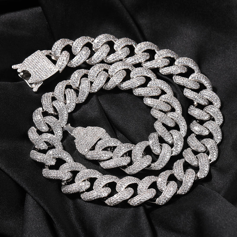Chains spring buckle four rows full of diamonds
