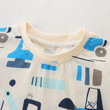 Boy T Shirt Children's Short-Sleeved T-shirt Summer Cartoon Printed Boys' T-shirt Knitted Cotton