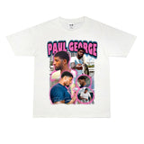 Basket Ball Star T Shirt Basketball Paul George Washed Distressed Printed T-Shirt Vintage Cotton Short Sleeve