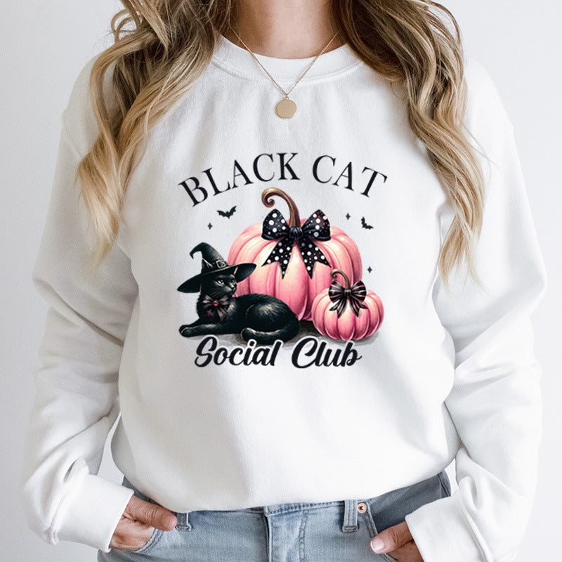 Women Fashion Creative Halloween Pumpkin Black Cat