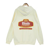 Rhude Hoodie Retro Heavy Hooded Sweater Men Autumn and Winter