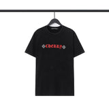 CHH Chrome Heart T Shirts Cross Sanskrit Printed Crew Neck Washed Short Sleeve Fashion T-Shirt