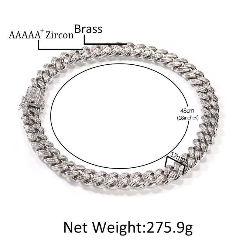 Chains Hip Hop Zircon 18mmT Square Cuban Chain Spectrum Royalty