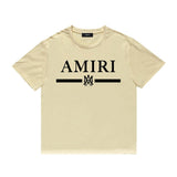 Amiri T Shirt Printed Casual Hip Hop round Neck Short Sleeve T-shirt
