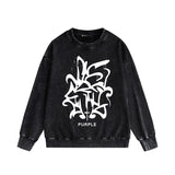 Purple Brand Distressed Sweatshirt Retro Vintage Crew Neck Sweater